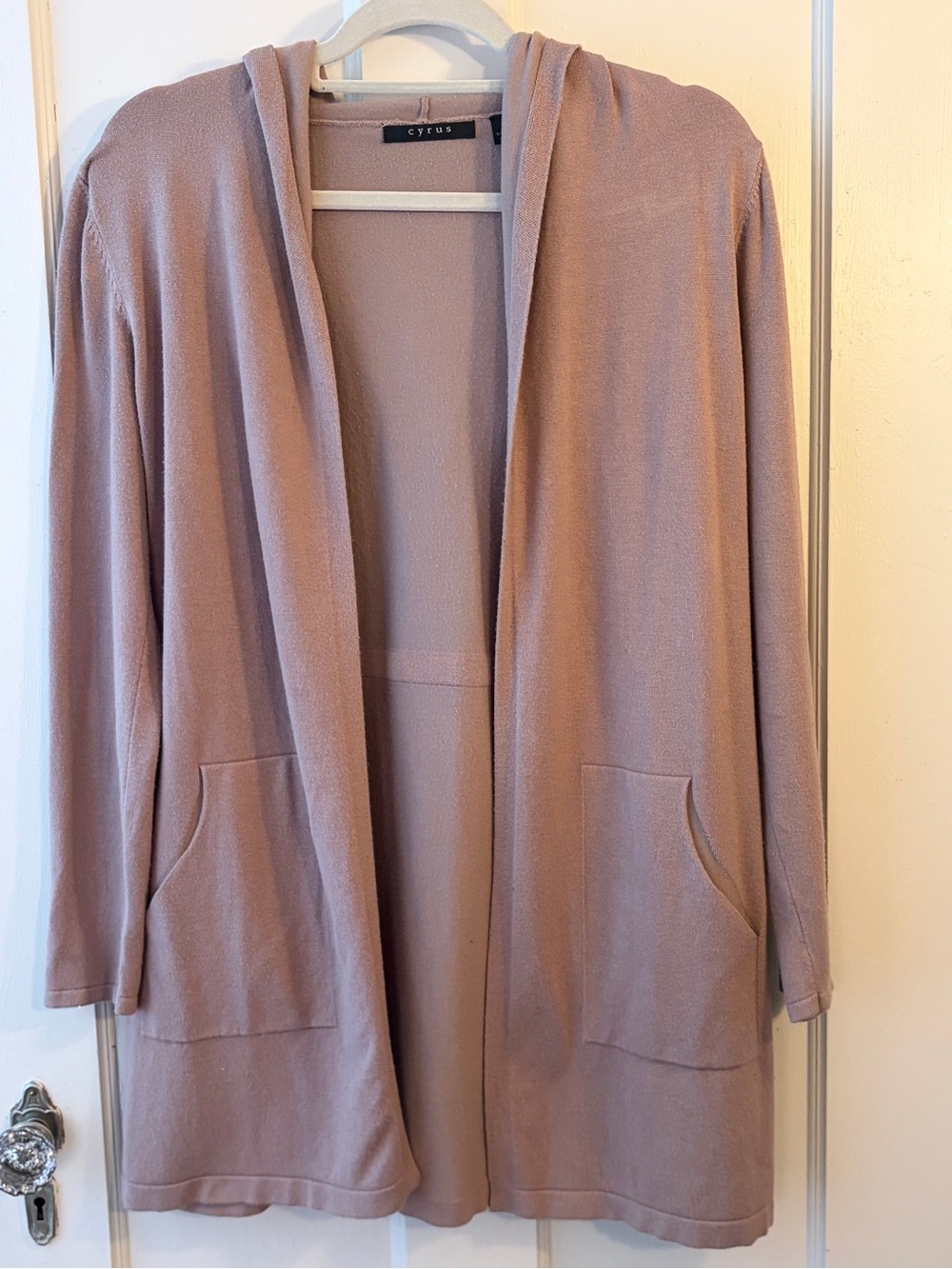 Hooded Open Cardigan - Dusty Mauve